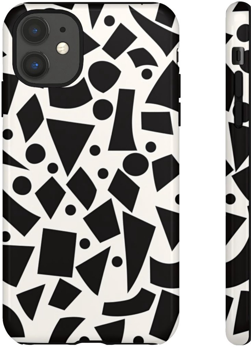 Zwart-Wit Geometrisch Abstract Patroon – Telefoonhoesje Geschikt voor iPhone 11