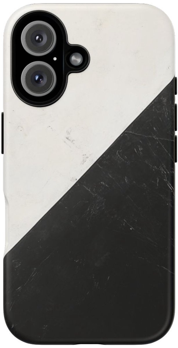 Zwart-Wit Driehoek Vlagontwerp – Telefoonhoesje Geschikt voor iPhone 16