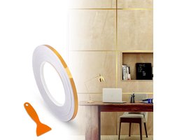 FBBULES Goud Metallic Tape Waterdichte Afdichtingsband Kunst Grafische Tape Tegelnaadband voor Muur, Kast, Slaapkamer, Keuken(0.5cm×50m)
