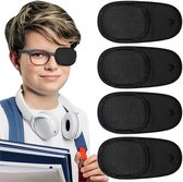 UILYNIU 8 stuks oogpatches voor volwassenen, kinderen, verstelbare zachte ooglapjes, ooglapje voor amblyopie, scheelzien en chirurgieherstel, geschikt voor linker- en rechteroog, 3D-groefontwerp (8
