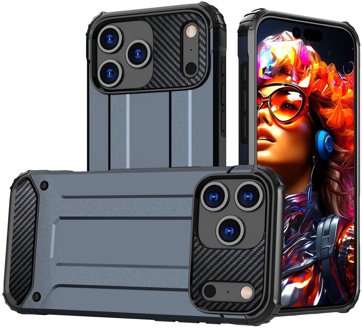 Mobigear Hoesje geschikt voor Apple iPhone 17 Pro Max Telefoonhoesje Hardcase | Mobigear Outdoor Backcover Shockproof | Schokbestendig iPhone 17 Pro Max Telefoonhoesje | Anti Shock Proof - Marineblauw