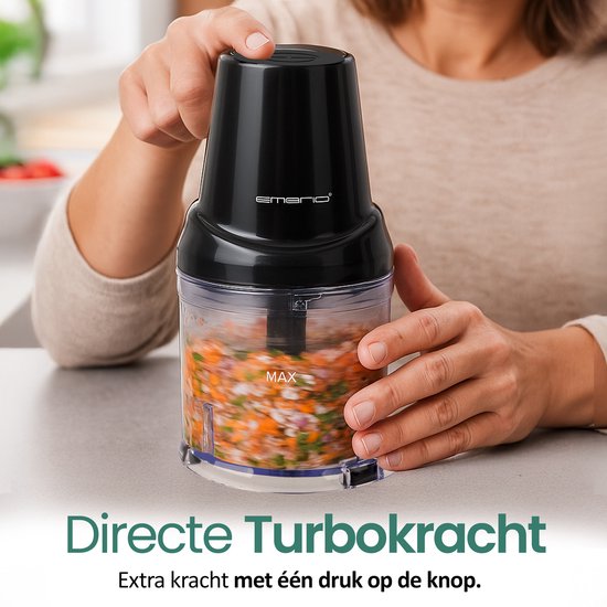 Emerio Hakmolen - Elektrische Food Chopper - 500ML - 400 W - MC-132890 Zwart van Emerio — afbeelding 2