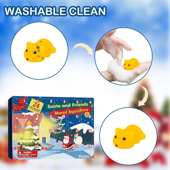 Calendrier De L’Avent Mochi Squishy 2025 – 24 Surprises Anti-stress Pour Enfants, Jouets Sensoriels Licorne, Dinosaure, Père Noël
