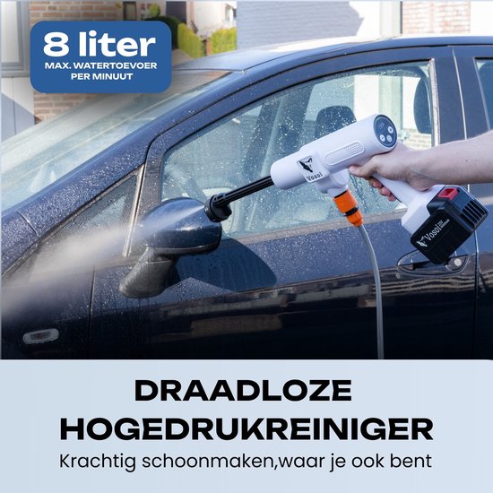 Vosoi Hogedrukreiniger - Draadloze Hogedrukreiniger - Hogedrukreiniger Auto - Hogedrukreiniger Accu - Terrasreiniger - Hogedrukspuit - 400W - 2x 45000 mAh Accu - Luxe koffer - 100 minuten gebruik van Merkloos	 — afbeelding 2