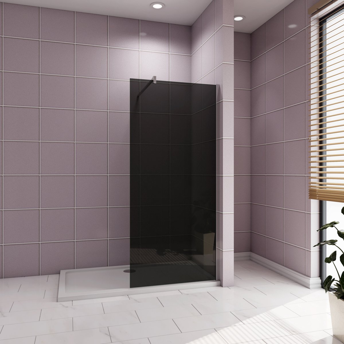 Inloopdouche 140x200cm met zwart folie,10mm NANO EasyClean veiligheidsglas,F-vorm: 140cm Stabilisatiestang,glanzend chroom profiel