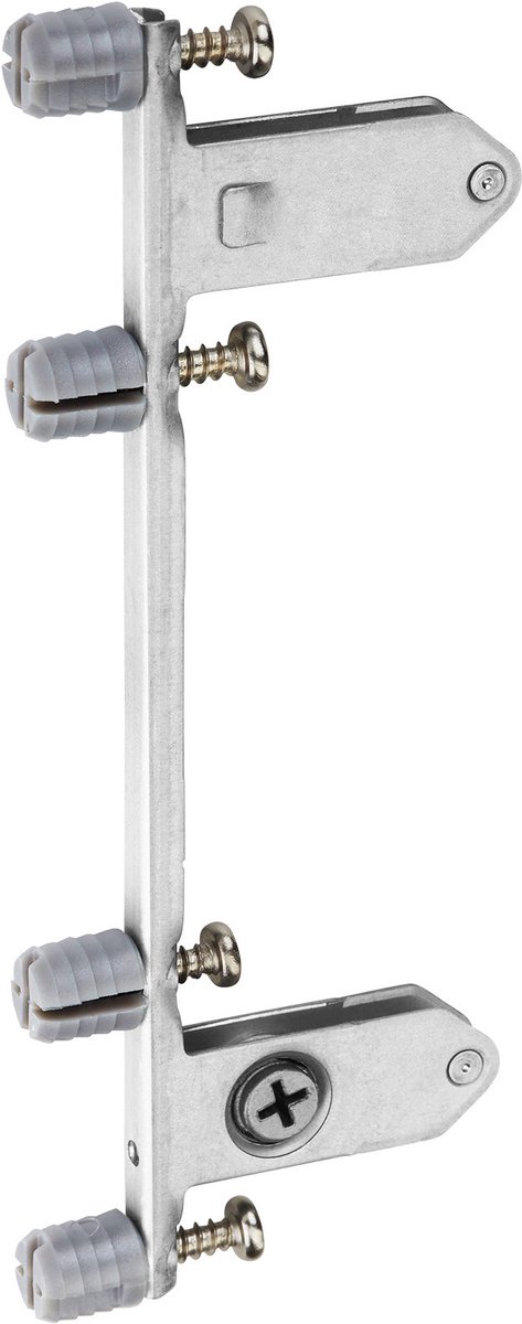 1 paar Frontbeugels (Deuvel uitvoering 10 x 11,5 mm) frontbevestiging voor JUNKER-SLIM Lade systemen wit Hoogte 167 mm van SOTECH