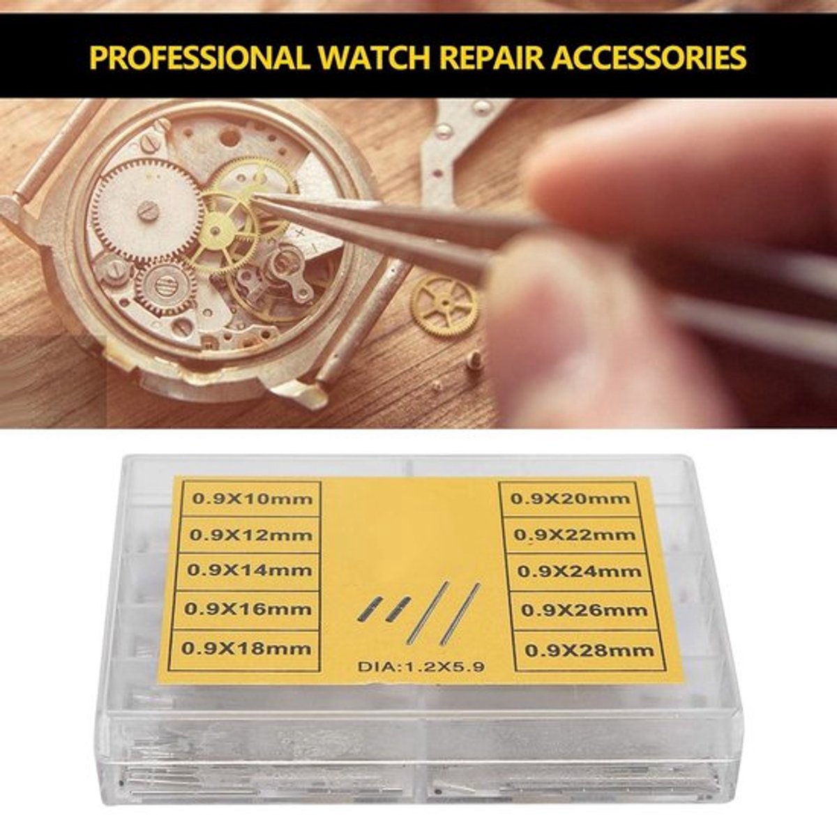 Horlogeband Tubes Pins Watch Strap Tubes Pins Watch Band Spring Bars Link Pins Professional Watch Repair Accessory - Horloge reparatie accessoire met afzonderlijke compartimenten .