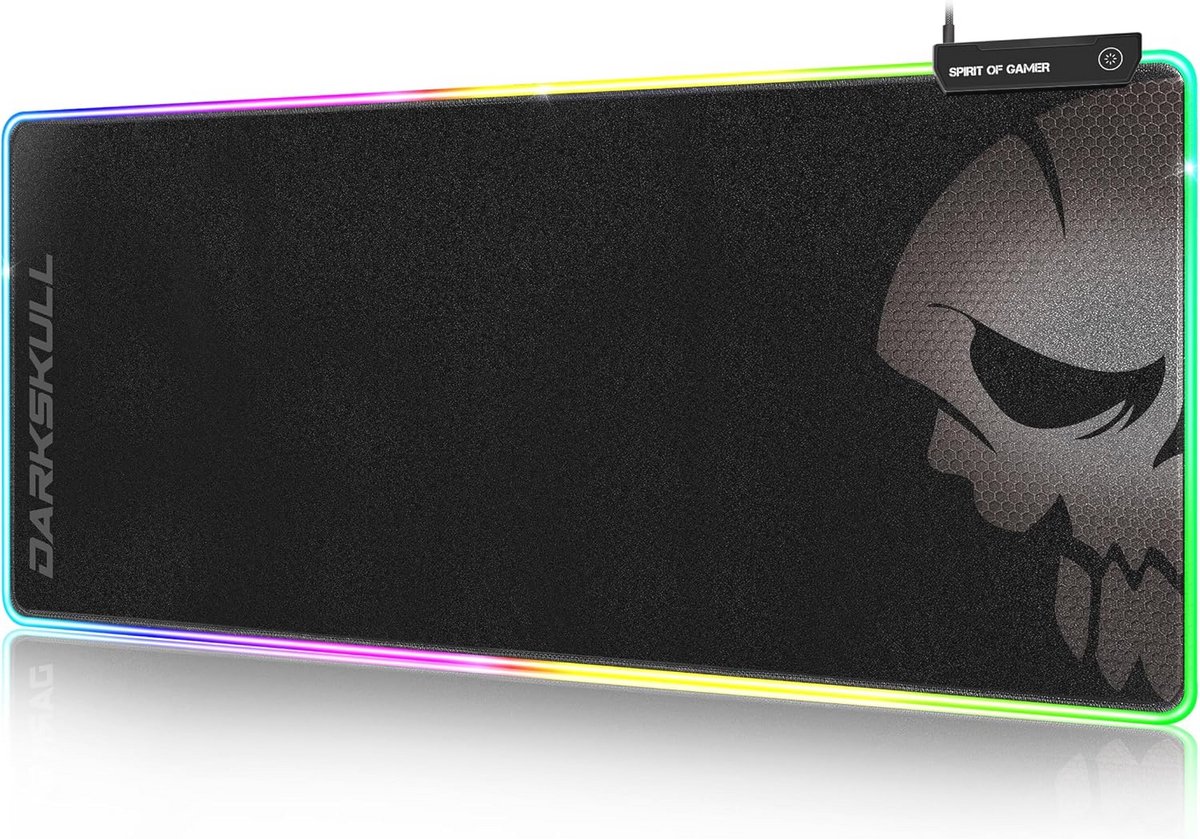 Grote RGB gaming-muismat XXXL met 4 USB-poorten, 12 verlichting modi en antislip onderkant