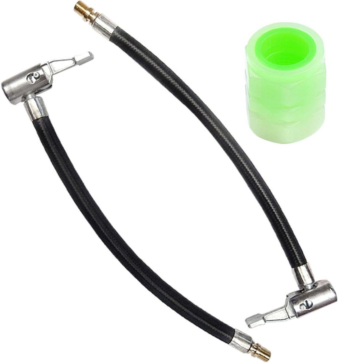 Inovra Plus - Verlengband Voor Bandenpomp met Opblaasbare Rubberen Slang 235 mm - Flexibele Verlengbuis voor Luchtpomp - 2 Stuks