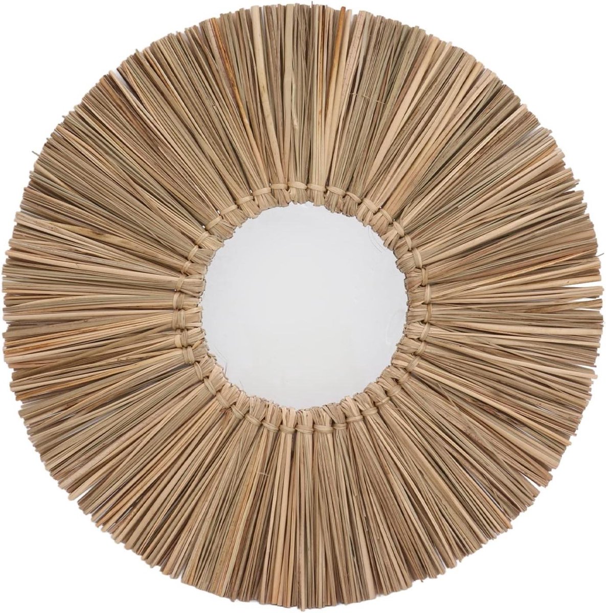 Wandspiegel van zeegras - Geweven wandspiegel voor in de woonkamer in originele kleur.