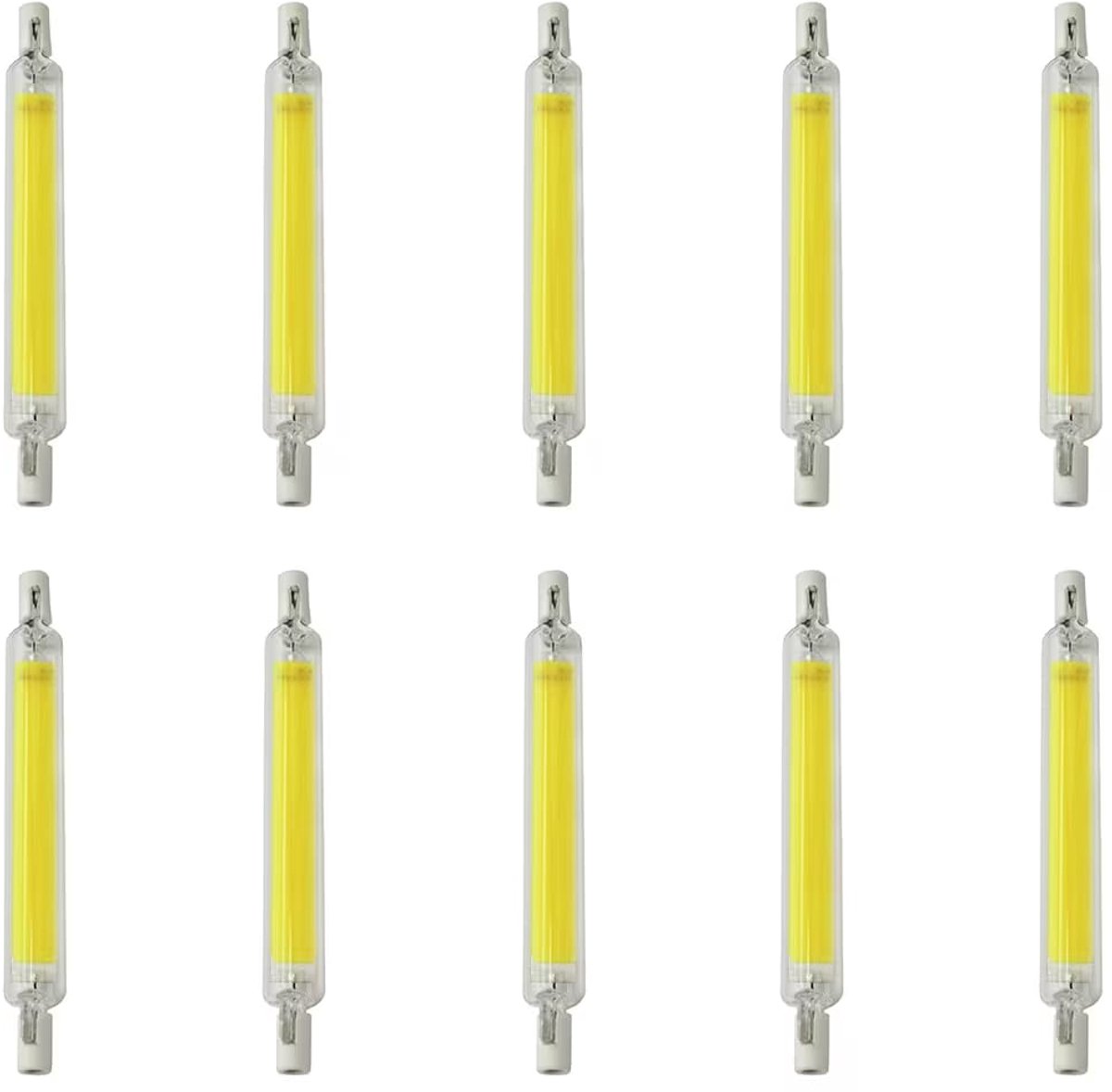 Avide R7s LED Staaflamp 118mm - 7W 220-240V - 4000K - 700lm - LED Lampjes Insteek - Wit licht - Vervangt 54W lamp - 10 stuks