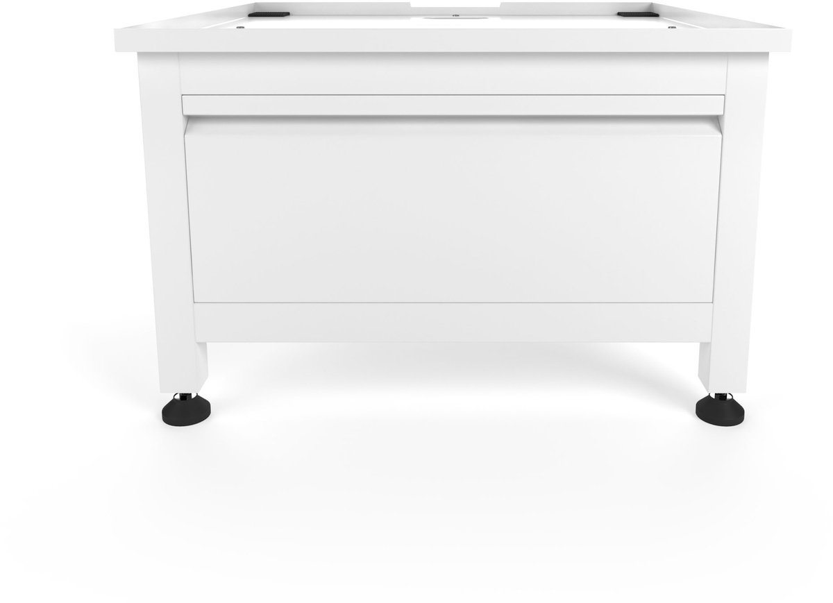 Wasophoogte® Wasmachine verhoger met lade - Wasmachine opbouwmeubel - Wasmachine sokkel - 42cm hoog - Wit - Universeel - 65*60,5 (LxB) - Inclusief wandbeugels — afbeelding 4