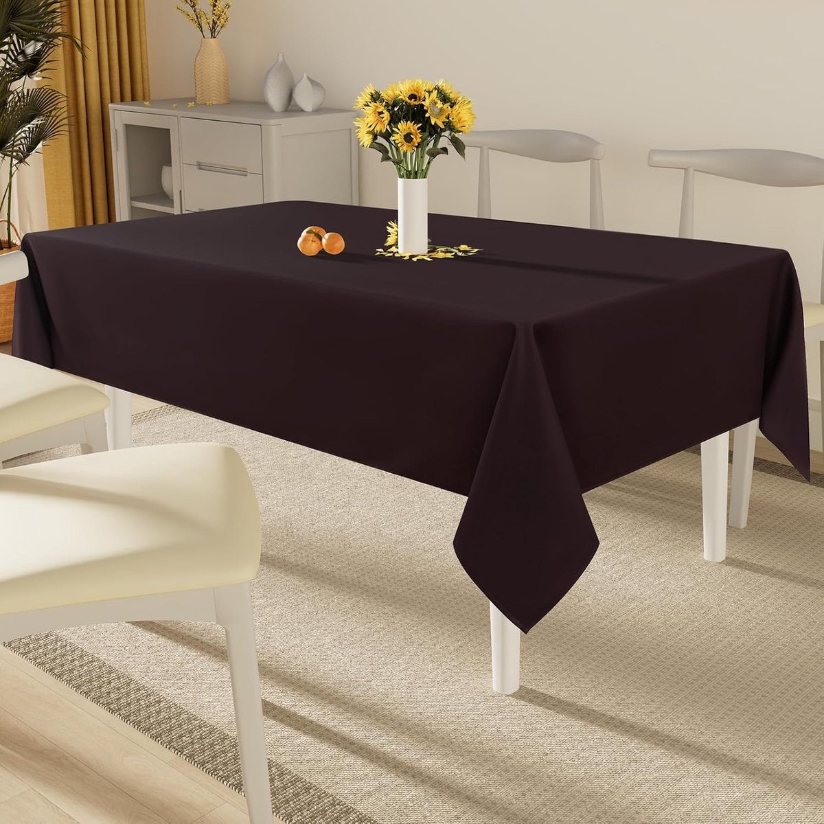 Ibenzoa® Tafelkleed Afwasbaar Lotuseffect Rechthoekig 140x100cm Bruin Polyester