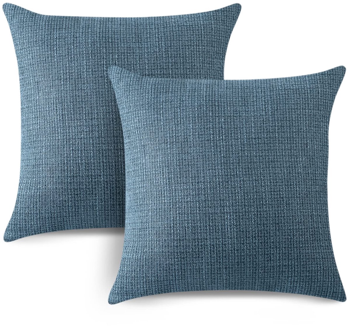 Ibenzoa® Set van Twee Moderne Linnen Kussenhoezen, Blauw, 40x40cm