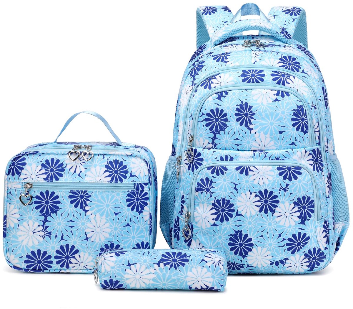 Ibenzoa® Ruime Schoolrugzak voor Meiden en Tieners met Lunchbox en Pennenbak – Functioneel en Duurzaam
