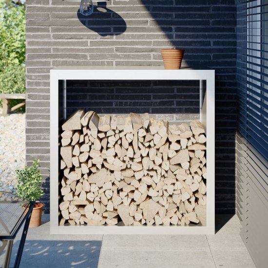 vidaXL Haardhoutrek 60x40x100 cm staal zwart, haardhout opslag, houtblokhouder, haardhouthouder, open haard hout opslag, brandhoutopslag