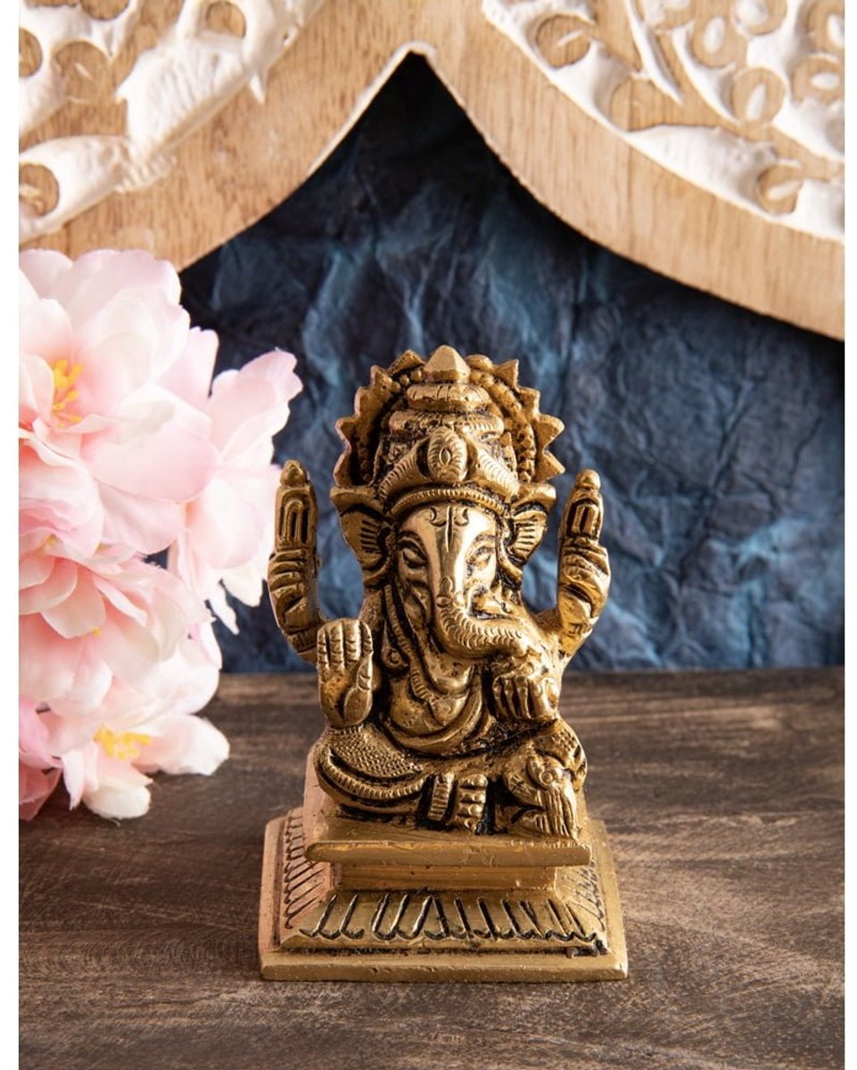 Ganesha messing goud mat