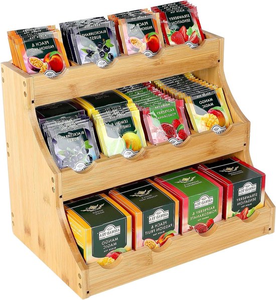 Bamboe Houten Verdeeld Dienblad Met Clear Acryl De