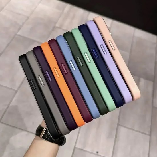 iPhone 12 Pro / 12 Magsafe Camera Glass Door Shield Silicone Case / MagSafe Hoes met Camera Bescherming, Kickstand & Glazen Deur Blauw