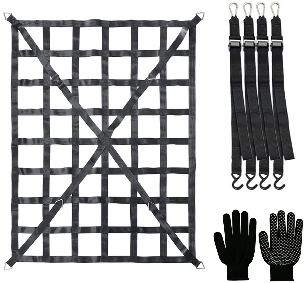 Ibenzoa® Verstelbaar Vrachtnet Bagagenet voor Pickup Truck & SUV - 167x127cm