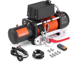 Elektrische Lier - Takel - Winch - Touwtakel - 13500lbs Trekkracht – 3/8in 80ft Synthetisch Touw – Draadloze Bediening – IP55 Waterdicht – Afstandbediening - Geschikt voor Off-Road, SUV & Jeep