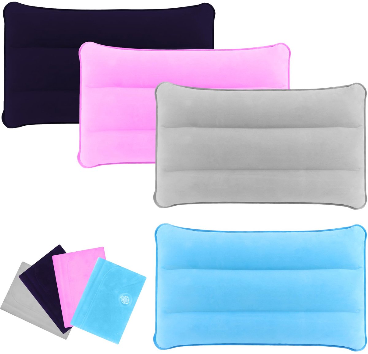Ibenzoa® Opblaasbaar Campingkussen - 4 Stuks, Lichtgewicht & Comfortabel