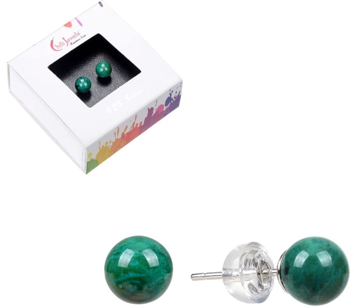 Oorbellen Chrysocolla 6 mm