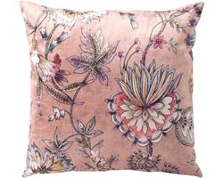 Dutch Decor FLORE - sierkussen 45x45 cm - bloemenprint - Misty Rose - roze - Inclusief binnenkussen - Luxe kussens voor woonkamer & bank