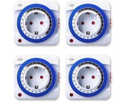 4-Pack ELRO TI1000 Mechanische Tijdschakelaar / Schakelklok | Compact |15 minuten schakeltijd | Tot 3600W | Binnengebruik