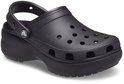 Zwarte Crocs Classic Platform Clog met band om de hiel en perforaties.