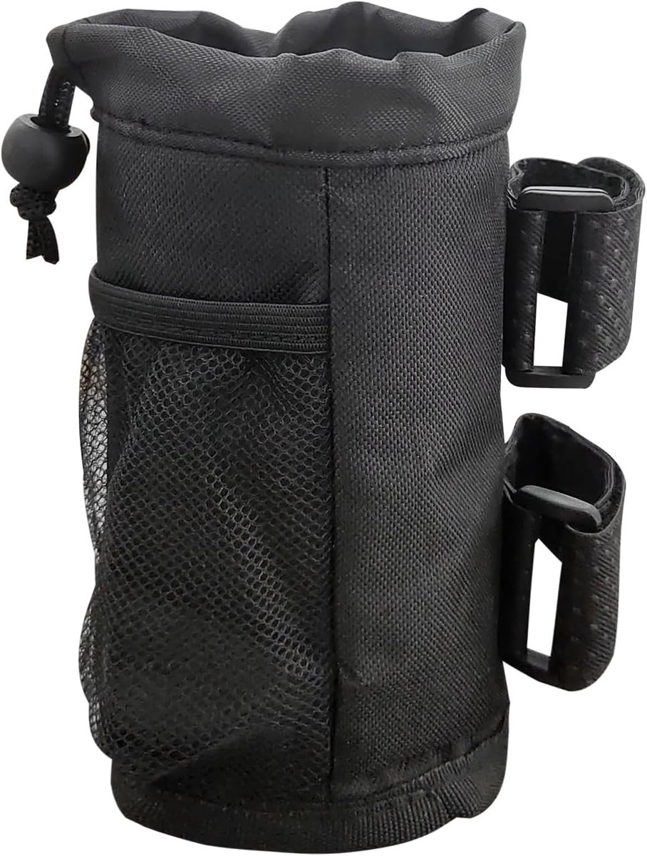 Bidontas - Bidonhouder - Oxford doek - Universeel - Fiets - Racefiets - Mountainbike - Kinderwagen - Verstelbare bidontas Geschikt voor buiten wandelen en kamperen Wandelrugzakken en riemen - 6.9×3.3inch - Zwart