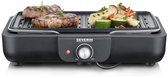 Bol.com Severin PG 8556 - Electrische Tafel BBQ Grill - 2300 W - 230 °C - Geribbelde grillplaat - Zwart Roestvrijstaal aanbieding