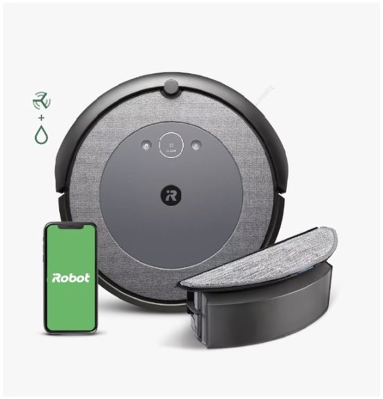 aangesloten robotstofzuiger en dweil - irobot - I5178