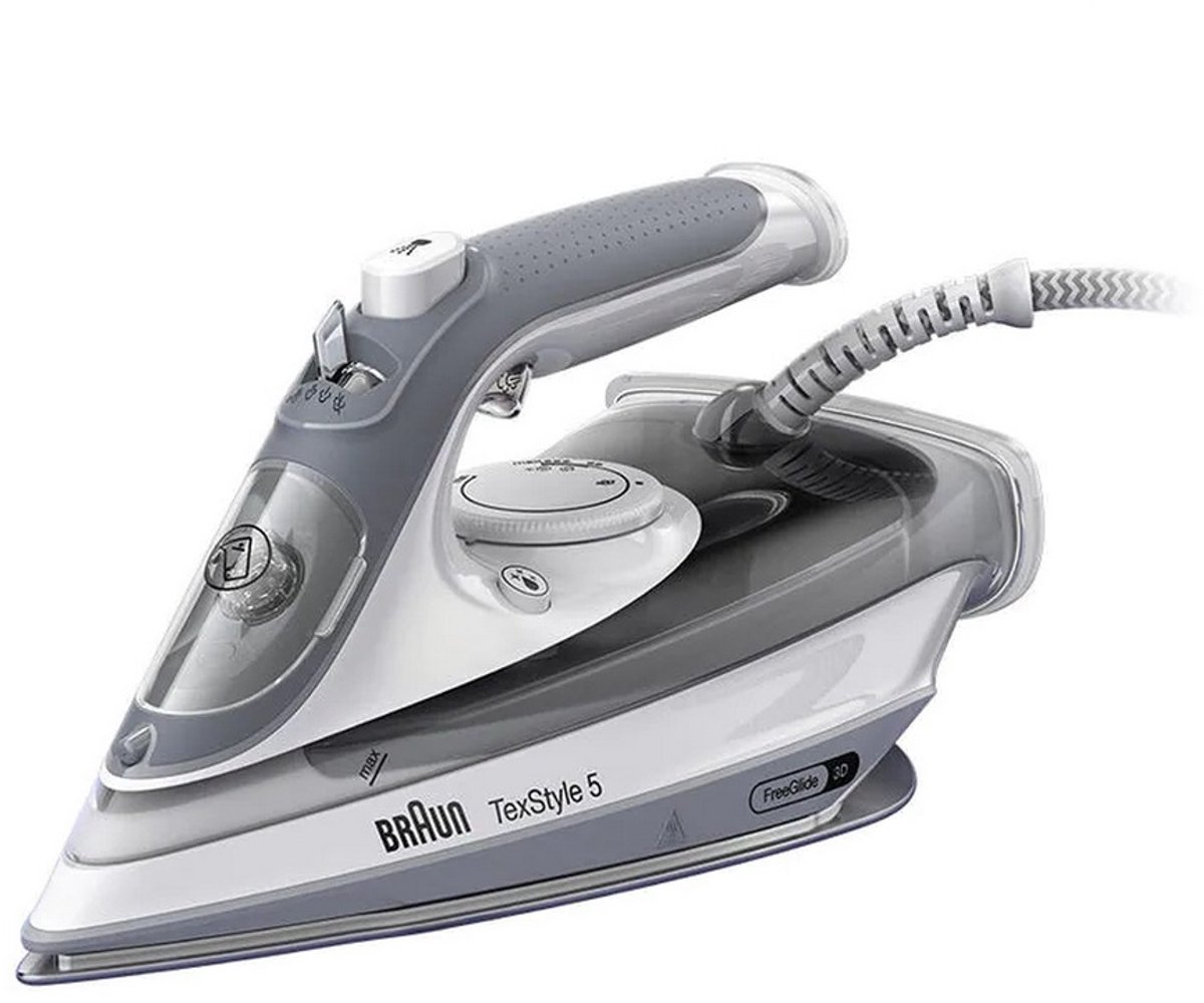 Braun TexStyle 5 SI 5078 GY Droog- & stoomstrijkijzer EloxalPlus soleplate 2800 W Grijs, Wit