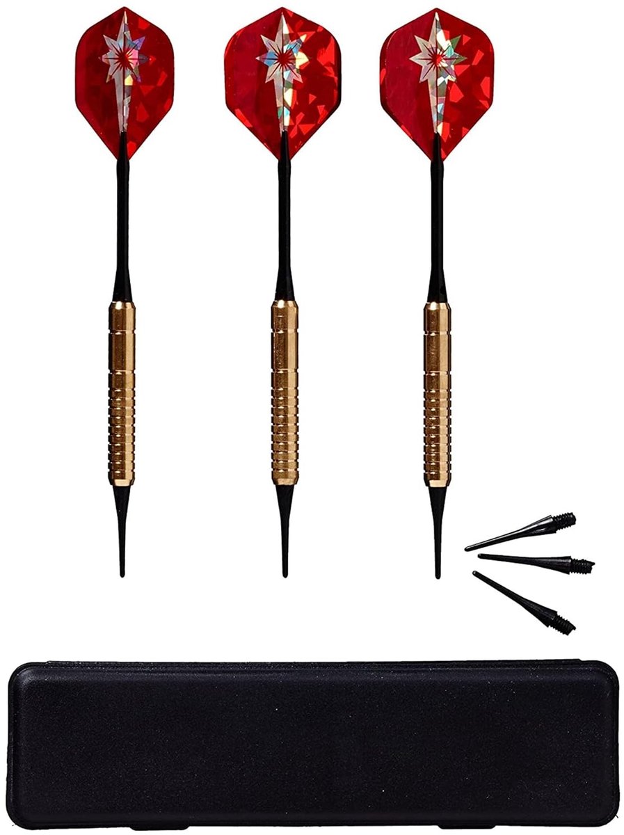 Safety-dartpijlen - E-dartset - 3 stuks - kunststof punt - messing huls