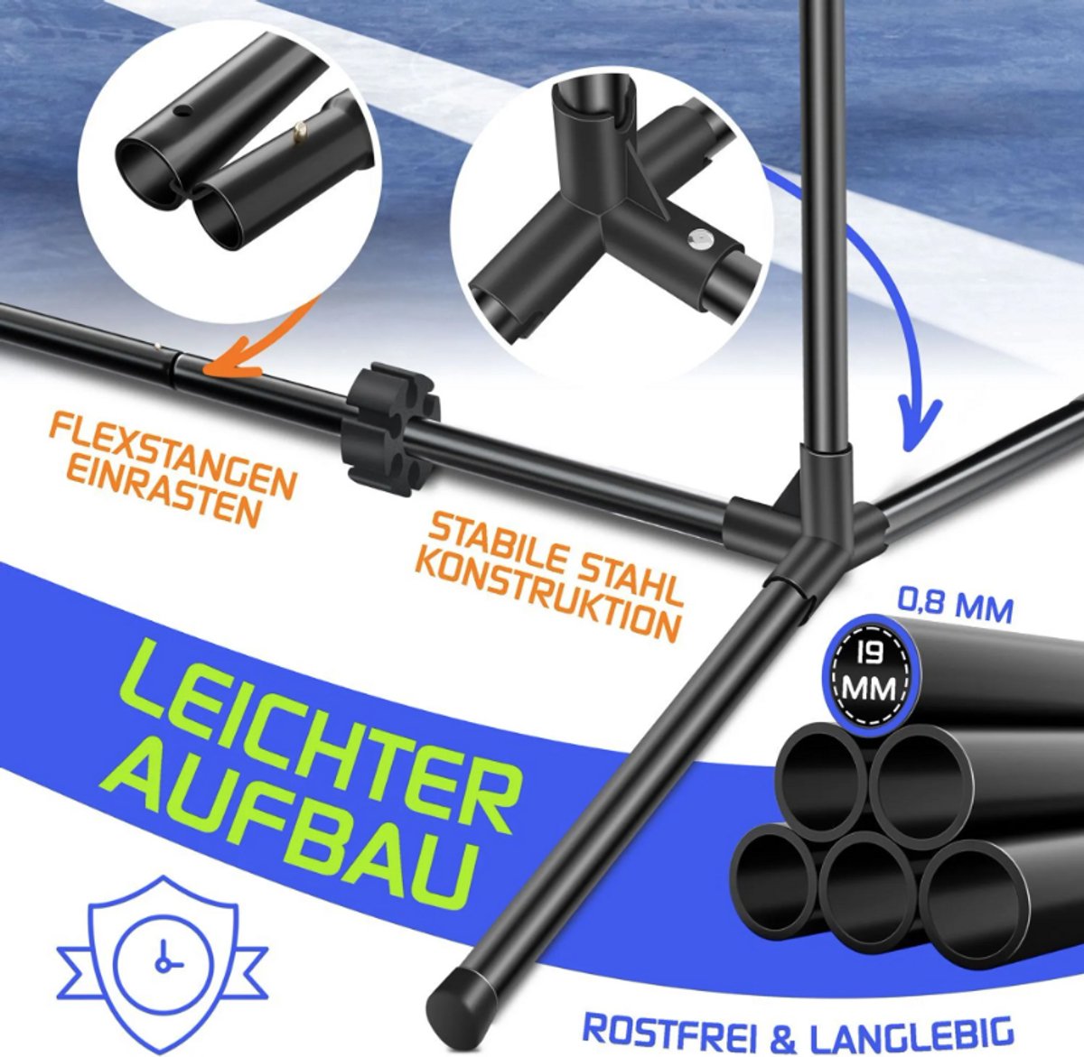 KESSER® Badmintonnet, Tennisnet | 300cm | 400cm | 500cm | Badmintonnet 3-voudig in hoogte verstelbaar, Set bestaande uit net, 3 badminton- en tennisballen, Stevig ijzeren fra