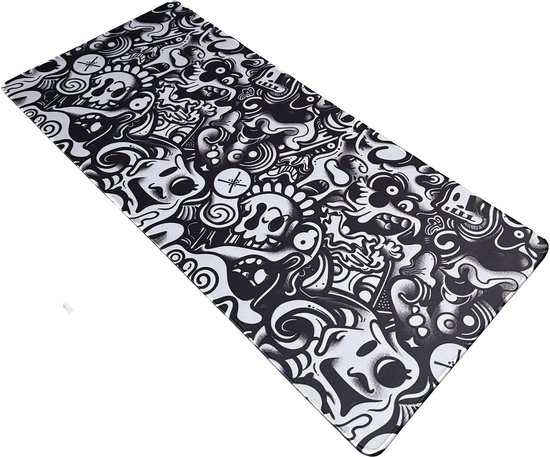 Muismat xxl - Doodle Apocalypse - Gaming - 900 x 400 x 3 mm - Antislip