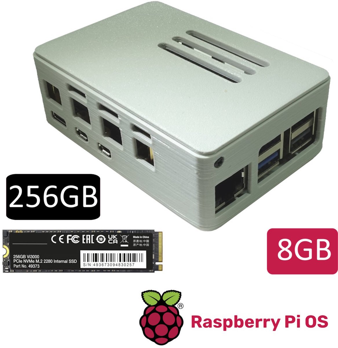 Raspberry Pi 5 8GB met NVMe SSD en Raspberry Pi OS