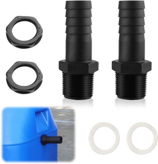 1 inch Tank Grommet 2 pcs Rain Barrel Feeder Barrel Connector with ...