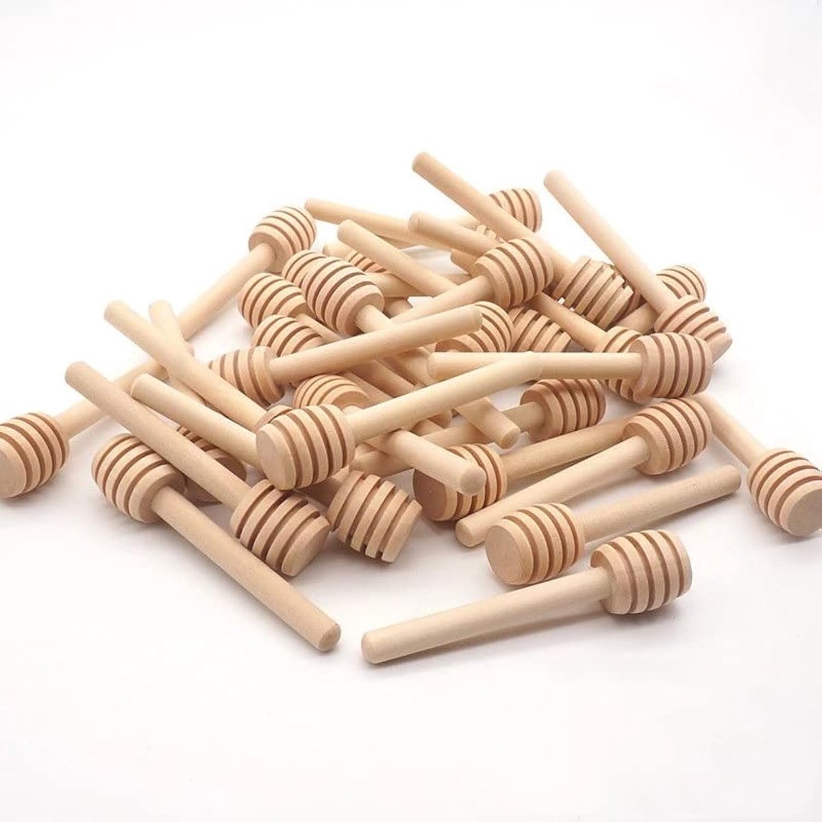 TRANKIELO® - Duurzame set van 30 houten honinglepels – Handvatten van hoge kwaliteit – Ideaal voor honing, jam en siroop – Lange staaf voor eenvoudig mengen