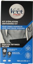 Veet - Men - Ontharingskit voor Intieme Delen - Ontharingscrème en Aftercare - 100 ml + 50 ml