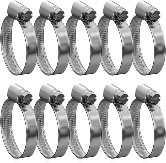 100 stks/partij buisklem 6.5mm tot 21mm Rvs 304 Enkele Oor Slangklemmen