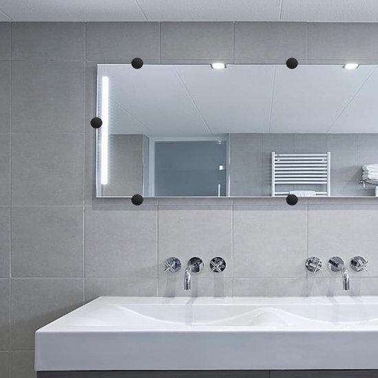 4 Pcs Clamp Mount Mirror Clips - Glass Clamp Bathroom - Zinc Alloy Mirror Holder - Multifunctionele Ronde Spiegelhouder voor Badkamer - Woonkamer en Publieke Ruimtes van Merkloos	 — afbeelding 4
