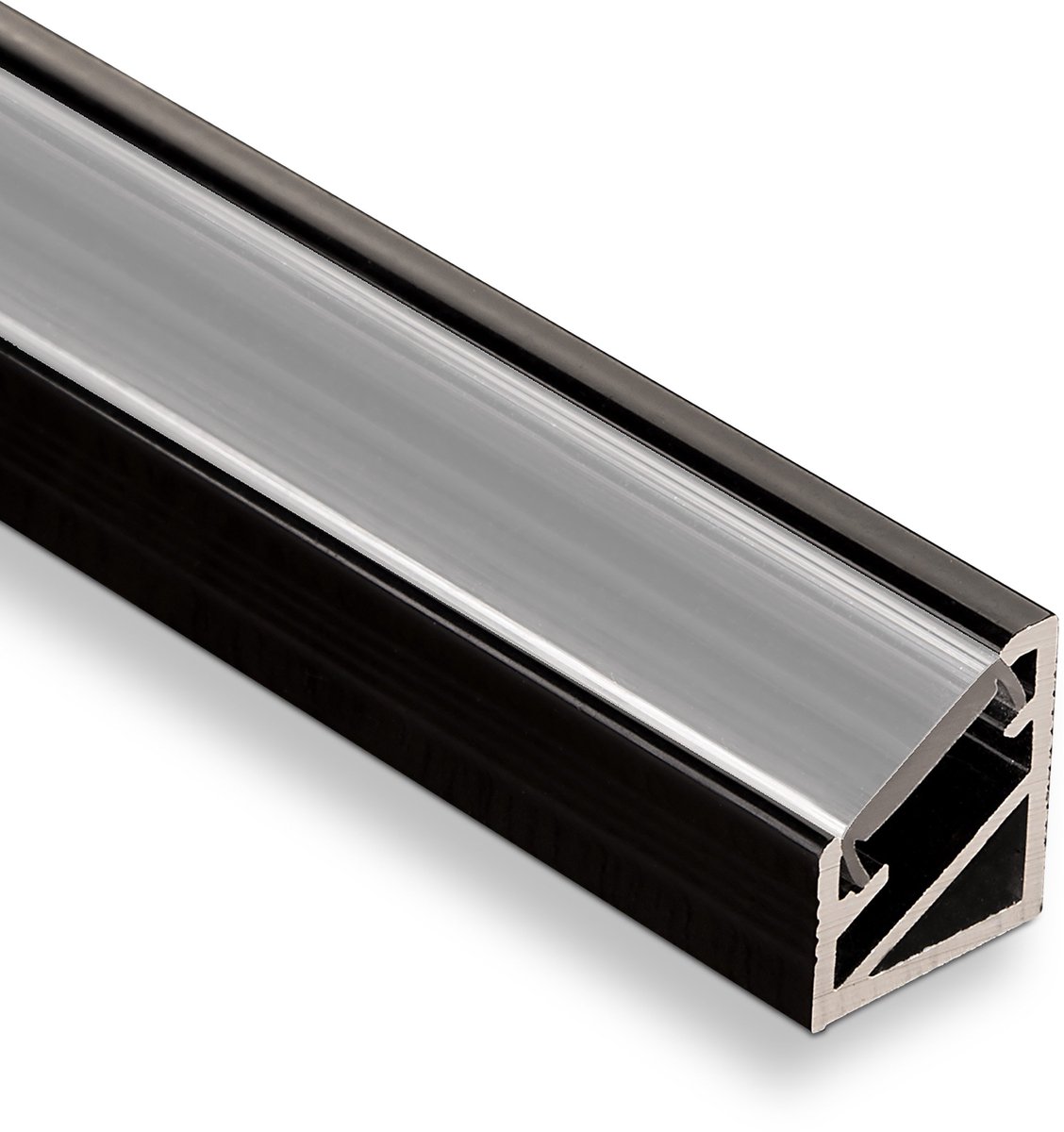 10 x LED Hoekprofiel-66 zwart / opaal 2m voor LED strips