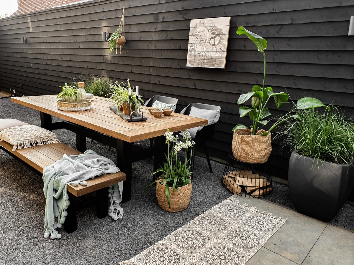 Hartman Heron table à manger de jardin 240x100 cm - Noir/Teck