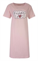 Temptation Dames Bigshirt - Friday Love Print - Licht Roze - Maat 4XL