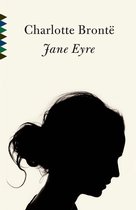 Couverture du livre Jane Eyre avec le titre et la silhouette noire d'une femme.
