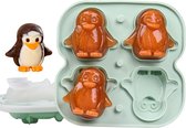 Bac à glaçons en Siliconen - Moule à glaçons en forme Animaux - Moule à glaçons en forme de pingouin - Bac à glaçons avec couvercle - Réutilisable - Silicone alimentaire - Végétalien