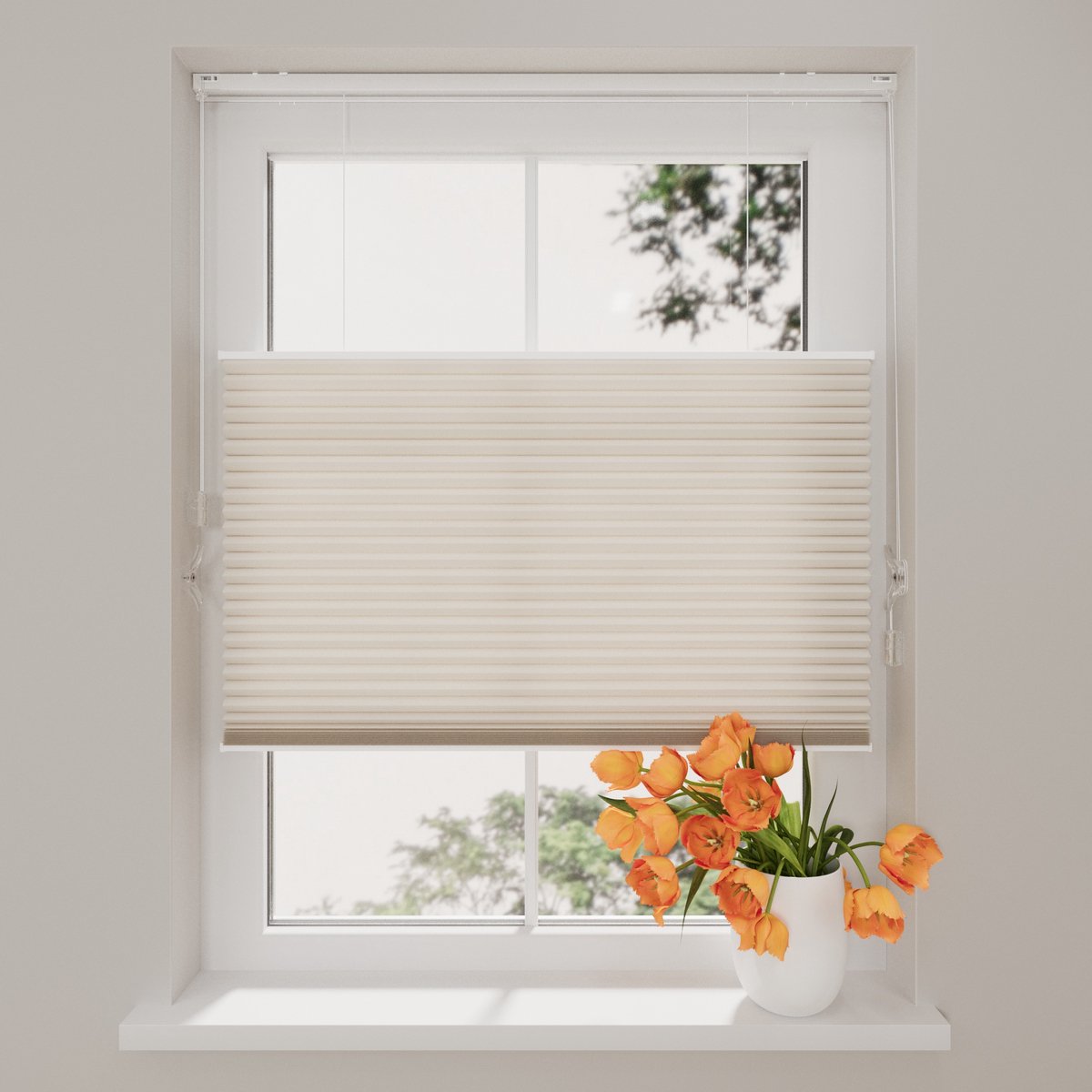 DTCH® Plissegordijn Lichtdoorlatend - Easy Honeycomb - 25 mm - Beige - 90 x 175 cm - Maten