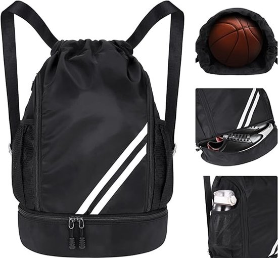 Sac De Sport Avec Compartiment à Chaussures – Imperméable, à Cordon, Pour Homme Et Femme, Idéal Fitness Ou Randonnée